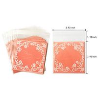 Pink Rose Plastic Pack Candy Cookie Bags Self Adhesive Bags 200 Pcs(3.93x3.93+1.18 Inch)