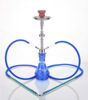 2 hose 21" Pharaoh Blue Hookah Shisha Nargila water glass vase pipes smoke sale