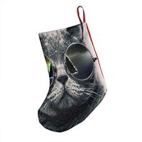 Christmas Decorations Stockings 18" Cool Cat Black Funny Big Xmas Socks for Home Decor