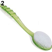 Slendima 14.37" x 2.76" x 1.18" Long Handled Body Shower Back Brush,Soft Bristles Scrubber Bath Massager Skin Cleaning Tool Green