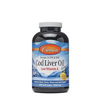 Carlson Labs Cod Liver Oil, Low Vitamin A, 230mg Omega-3, 300 Count