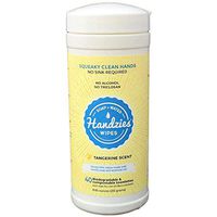 Handzies Natural Soap and Water Hand Wipes, 40 count Pop-up Canister, Hypoallergenic, Tangerine Scent.