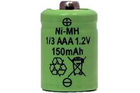 16 x 1/3 AAA 150 mAh Button Top NiMH Battery (for Solar Lights)