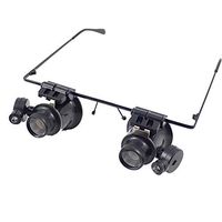 20X Glasses Type Watch Repair Loupe Magnifier with LED Light,Black