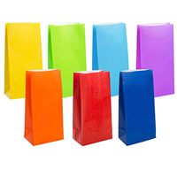 KEYYOOMY Small Bright Color Paper Bags Rainbow Party Goody Bag for Party Favor (100 CT, 3.5 X 2.4 X 7.1 in)