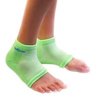 KidSole RX Gel Sports Sock for Kids with Heel Sensitivity from Severs Disease, Plantar Fasciitis. US Kid's Sizes 2-7 (Neon Green)