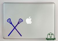Lacrosse Sticks Specialty Vinyl Decal Sized to Fit A 17" Laptop - Blue Metal Flake
