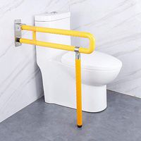 Teerwere Toilet Rail Toilet Flip Up Grab Safety Bars Stainless Steel Grab Bar Handrails Support Safety Rails Folding Assist Grip Bar for Elderly and Handicap (Color : Yellow, Size : 60x70cm)