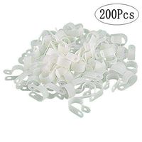 XLX 200pcs White Nylon R-Type Cable Clamp Fastener for 1/2 Inch (12.7mm) Dia Wire Tube (Plastic Wire Cord Clip Fixer)