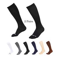 2 Pairs Sports Compression Socks for Women and Men 15-20mmHg for Nursing, Edema,Diabetic,Varicose Veins,Shin Splints,Running Marathon,Hiking,Pregnancy and Travel