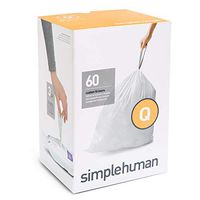 simplehuman Code Q Custom Fit Trash Can Liner, 3 refill packs (60 Count), 50-65 Liter / 13-17 Gallon
