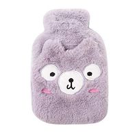 Kanngest Premium Classic Rubber Hot Water Bottle with Cute Soft Fleece Cover Great for Pain Relief, Hot and Cold Therapy