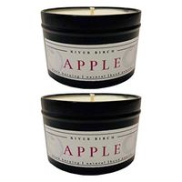 2 Pack Apple Scented Candles | Strong Scented Candles for Men & Women | All-Natural Non-Toxic Soy Candles, Scented Candles | Tin Travel Candle | Relaxing Aromatherapy Matte Black 8 oz