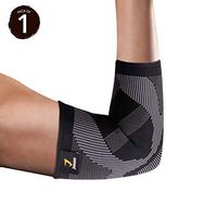 Kuron Store X-Hero High Support Elbow Tendinitis Compression Sleeve Comfy Elastic Brace Joint Muscle Protection Arthritis Injury Pain Relief Fitness Training Sports Accessories, 1 Pack Count S Black