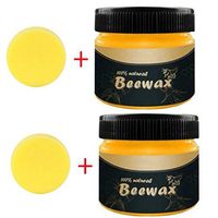 NANTE Home Wood Seasoning Beeswax Polish for Wood & Furniture Natural Beewax Wax for Wood Cleaner and Polish Wipes Preservative Protectant (Multi, 285g+2sponge)