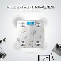 LYAOE Bluetooth Body Fat Scale Flying Gentle Butterflies Blue Indigo Smart Wireless Scale with LCD Display Measuring Body Weight Bmi and Health Digital Scale