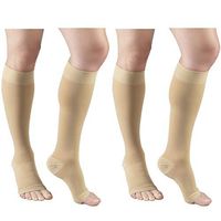 Truform Compression 20-30 mmHg Knee High Open Toe Stockings Beige, 2X-Large, 2 Count