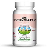 Maxi Health Potassium Magnesium - Energy Support - Heart & Muscle Formula - 90 Capsules - Kosher