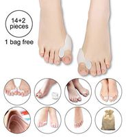 Robeca Original 14 +2 Free Pieces Bunion Pad & Spacer Kit 7 +1 Pairs Soft Gel Toe Separators Bunion Cushions Temporary Bunion Corrector One Size Fits All Bunion Splint Hammer Toe Overlap