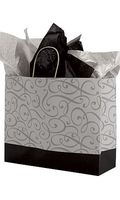Large Paper Shopping Bag in Black 16 x 6x 12 Inch - Lot of 100