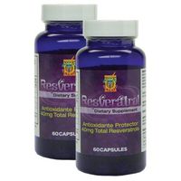 Resveratrol alta potencia. Set de 2 Frascos con 60 gelcaps c/u. Poderoso antioxidante Natural. Regenerador celular Anti edad, mantiene joven y saludable el organismo.