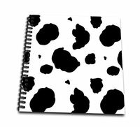 3dRose db_164633_1 Black and White Cow Print Drawing Book, 8 x 8