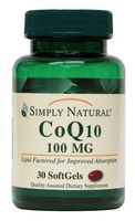Simply Natural CoQ10 100 MG, 30 softgels