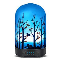 Aromatherapy Essential Oil Diffuser 120ml Glass Fragrance Ultrasonic Cool Mist Humidifier with 7 Color LED Lights and Waterless Auto Shut-off 4 Timed Settings For Home Office Yoga Spa Baby (120ml)