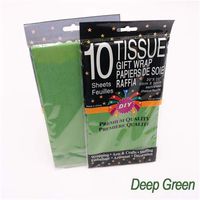 49 * 49cm Tissue Paper Floral Wrapping Paper Flower 10pcs/Lot Home Decoration Festive & Party Wedding DIY Gift Packing Supplies (Dark Green)