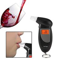 Tektrade Professional Breathalyzer Keychain, Portable Breath Alcohol Tester Red Backlit Breath Analyzer High-Precision Breathalizer with LCD Display, Black