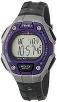 Timex Women's Ironman 30-Lap Digital Quartz Mid-Size Watch, Black/Silver-Tone/Purple - TW5K89500