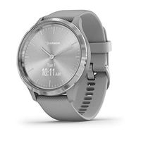 Garmin vívomove 3, Hybrid Smartwatch with Real Watch Hands and Hidden Touchscreen Display, Silver with Gray Case and Band