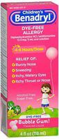 Benadryl Children's Dye-Free Allergy Liquid Bubble Gum Flavored - 4 oz, Pack of 3
