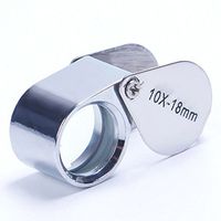 Trenton Metal Jewelry Loop Magnifier, Pocket Folding Magnifying Glass Jewelers Eye Loupe Magnifier 10x-18mm