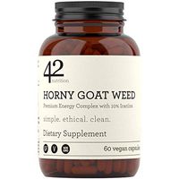 42Nutrition Horny Goat Weed Supplement - 60 Vegan Capsules for Maximum Bioavailability and Premium Overall Health Support - with Icariin and Phytoestrogenic Properties to Maintain Natural Energy