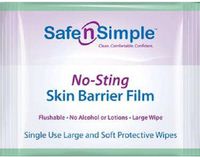 Safe N' Simple No Sting Skin Barrier Wipes, Pk/25