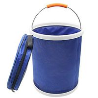 iRonrain (Upgraded) Collapsible Camping Fishing Bucket, 13L/3.4Gallons Upgraded Compact Portable Folding Water Container, Great for Hiking, Travel, Boating and Kids Toy Storage Box (Blue)