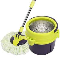 Cleaning Tools Spin mop Mop Bucket Set vileda mop and bucket set Automatic drying home single bucket mop bucket (Color : Green, Size : 292927cm)