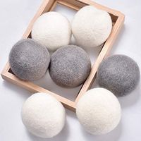 Wool Dryer Balls|Organic Tumble Dryer Balls|dryer balls laundry|Reusable Natural Tumble Dryer Balls Reusable|Naturally softens and fluffs your clothes Bac bac (Color : White, Size : 6pc(7cm))