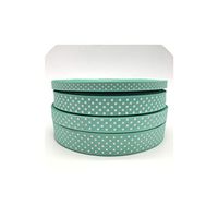 5Yards Grosgrain Ribbon Printing Polka Dot Hair Bow Party Christmas Wedding Decoration DIY Gift Wrapping,Cyan,20mm