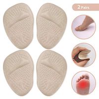 Metatarsal Gel Pads 2 Pairs Ball of Foot Cushions for Pain Relief Heel Forefoot Cushion 2 Pairs Anti-Slip Sole Pad (Cream)