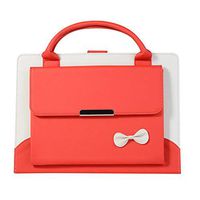 Businda iPad 2/3/4 Case with Hand Strap, Women Pocket Handbag Lightweight Stand Folio Case Cover Handbag Auto Wake/Sleep Feature with Wallet File Pocket for iPad 2/3/4, Red