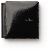 Blocketui, classic, paint black , 4,7x4,7in lether for Gentleman with block and pen