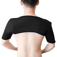 uxcell Black S Size Neoprene Elastic Sports Protect Both Shoulder Brace Support
