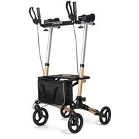 OasisSpace Narrow Lightweight Upright Walker, Stand Up Rollator Walker with Arm Rests Support Up to 300lbs (Champagne)