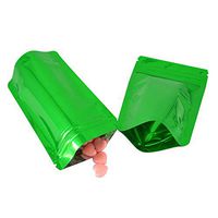 100 Pcs Colorful Stand Up Zip Lock Bags Pouch,Mylar Aluminum Foil Standing Zipper Plastic Pouches Bags Bottom Gusset Pouch Keep Aroma Zip Lock Bags (Green, 18x26x4 cm(7.09"x10.24"x1.57"))