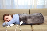 Ruqiji 20''x24'' XXXL King Size Heating Pad with Fast-Heating Technology&6 Temperature Settings, Microplush Fibers Electric Heating Pad/Pain Relief for Back/Neck/Shoulders/Abdomen/Legs (Dark Grey)