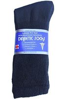 J&J 3, 6, or 12 Pairs Diabetic CREW circulatory Socks Health Men’s Cotton ALL SIZE (Navy 3Pack, 10-13)