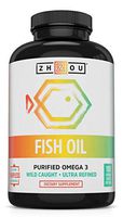 Zhou Fish Oil | Max Strength Omega 3 Fatty Acids with EPA and DHA | Heart, Joint and Brain Health Formula | 90 Servings, 180 CT