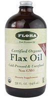 Flora Organic Flax Oil, 32 oz - Fresh Cold-Pressed & Pure - Non GMO & Gluten Free